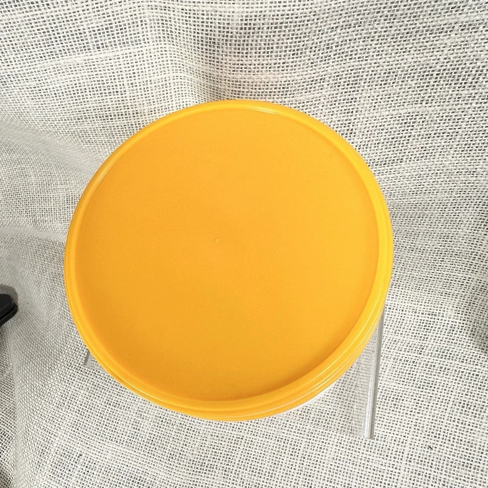 ROBB Yellow Gingham‎ Canister Pack 10105 Plastic Storage Container Lid USA